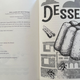 Inside pages of the cookbook with Pickletini recipe and desserts illustration